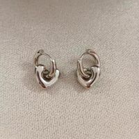 1 Pair Simple Style Classic Style Heart Shape Stainless Steel 18K Gold Plated Earrings sku image 4