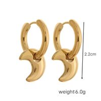 1 Pair Simple Style Classic Style Heart Shape Stainless Steel 18K Gold Plated Earrings sku image 2