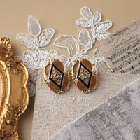 1 Pair Retro Flower Enamel Imitation Pearl Ear Studs main image 4