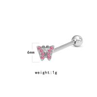 1 Piece Tongue Rings Cute Simple Style Animal Fruit Snowflake 316 Stainless Steel  Copper Inlay Rhinestones White Gold Plated Tongue Rings main image 5