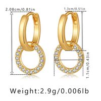 1 Pair IG Style Simple Style Circle Plating Hollow Out Inlay Copper Drop Earrings main image 2