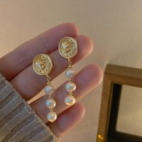 1 Pair Elegant Flower Plating Copper Alloy Drop Earrings main image 1