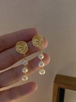 1 Pair Elegant Flower Plating Copper Alloy Drop Earrings main image 3