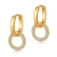 1 Pair IG Style Simple Style Circle Plating Hollow Out Inlay Copper Drop Earrings main image 3