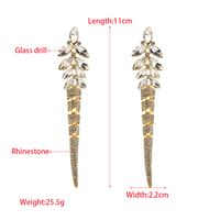 1 Pair Elegant Glam Leaf Inlay Alloy Rhinestones Glass Silver Plated Drop Earrings main image 2