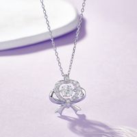 Sterling Silver IG Style Elegant Heart Shape GRA Inlay Moissanite Pendant Necklace main image 4
