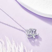 Sterling Silver IG Style Elegant Heart Shape GRA Inlay Moissanite Pendant Necklace main image 7