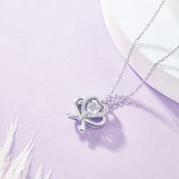 Sterling Silber IG-Stil Elegant Herzform GRA Inlay Moissanit Halskette Mit Anhänger main image 6