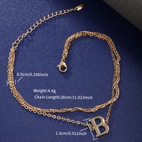 XUPING Sweet Simple Style Letter Heart Shape Butterfly Alloy Copper Alloy Chain Inlaid Gold Artificial Gemstones 18K Gold Plated Women's Anklet sku image 1