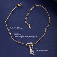 XUPING Sweet Simple Style Letter Heart Shape Butterfly Alloy Copper Alloy Chain Inlaid Gold Artificial Gemstones 18K Gold Plated Women's Anklet sku image 2