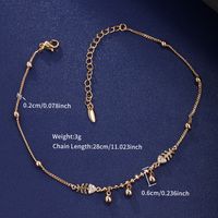 XUPING Sweet Simple Style Letter Heart Shape Butterfly Alloy Copper Alloy Chain Inlaid Gold Artificial Gemstones 18K Gold Plated Women's Anklet main image 5