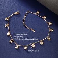 XUPING Sweet Simple Style Letter Heart Shape Butterfly Alloy Copper Alloy Chain Inlaid Gold Artificial Gemstones 18K Gold Plated Women's Anklet sku image 4