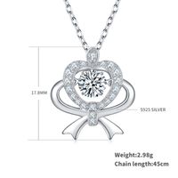Sterling Silber IG-Stil Elegant Herzform GRA Inlay Moissanit Halskette Mit Anhänger sku image 1