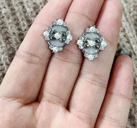 1 Pair Retro Simple Style Geometric Inlay Carving Sterling Silver Artificial Pearls Zircon Earrings main image 2