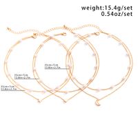 Imitation Pearl Alloy Copper Vintage Style Simple Style Star Moon Heart Shape Double Layer Necklaces main image 2