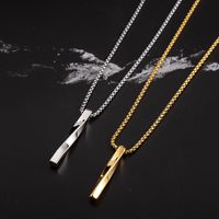 Stainless Steel 18K Gold Plated Casual Simple Style Commute Twist Polishing Geometric Pendant Necklace main image 3