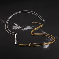 Stainless Steel 18K Gold Plated Casual Simple Style Commute Twist Polishing Geometric Pendant Necklace main image 5