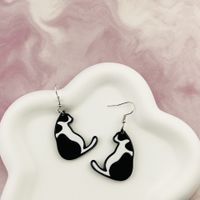 1 Pair Cartoon Style Cute Cat Arylic Drop Earrings main image 1