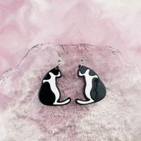 1 Pair Cartoon Style Cute Cat Arylic Drop Earrings main image 2