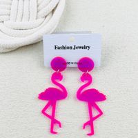 1 Pair Cute Simple Style Flamingo Arylic Drop Earrings sku image 4