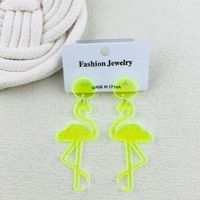 1 Pair Cute Simple Style Flamingo Arylic Drop Earrings sku image 1