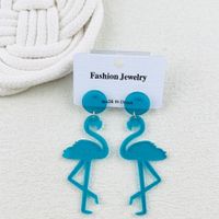 1 Pair Cute Simple Style Flamingo Arylic Drop Earrings sku image 3