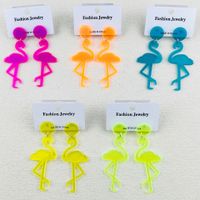 1 Pair Cute Simple Style Flamingo Arylic Drop Earrings main image 6