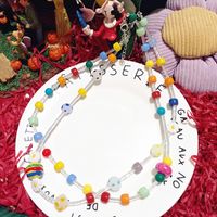 Simple Style Classic Style Color Block Plastic Resin Beaded Women's Necklace main image 1