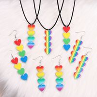 Simple Style Classic Style Heart Shape Arylic Printing Women's Earrings Jewelry Set main image 4