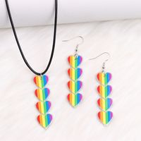 Simple Style Classic Style Heart Shape Arylic Printing Women's Earrings Jewelry Set main image 5