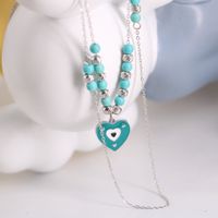Titan Stahl IG-Stil Süss Herzform Perlen Emaille Halskette Mit Anhänger main image 4