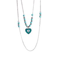 Titan Stahl IG-Stil Süss Herzform Perlen Emaille Halskette Mit Anhänger main image 5