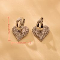 1 Pair Elegant Luxurious Heart Shape Inlay Copper Zircon 18K Gold Plated Drop Earrings main image 2
