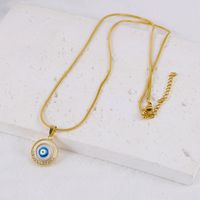 Stainless Steel Copper Vintage Style Devil's Eye Star Butterfly Plating Pendant Necklace sku image 5