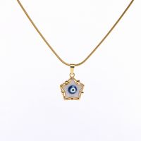 Stainless Steel Copper Vintage Style Devil's Eye Star Butterfly Plating Pendant Necklace main image 5