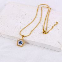 Stainless Steel Copper Vintage Style Devil's Eye Star Butterfly Plating Pendant Necklace sku image 1