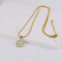 Stainless Steel Copper Vintage Style Devil's Eye Star Butterfly Plating Pendant Necklace sku image 2