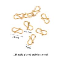 20 PCS/Package Stainless Steel 18K Gold Plated Solid Color Jewelry Buckle main image 2