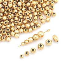 10 PCS/Package Diameter 3mm Diameter 4mm Diameter 5mm Hole 1~1.9mm Stainless Steel Geometric Solid Color Brushed Beads main image 6