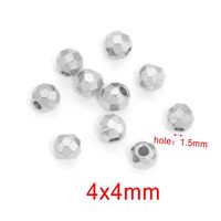 10 PCS/Package Diameter 3mm Diameter 4mm Diameter 5mm Hole 1~1.9mm Stainless Steel Geometric Solid Color Brushed Beads sku image 2