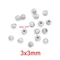 10 PCS/Package Diameter 3mm Diameter 4mm Diameter 5mm Hole 1~1.9mm Stainless Steel Geometric Solid Color Brushed Beads sku image 1