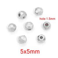 10 PCS/Package Diameter 3mm Diameter 4mm Diameter 5mm Hole 1~1.9mm Stainless Steel Geometric Solid Color Brushed Beads sku image 3