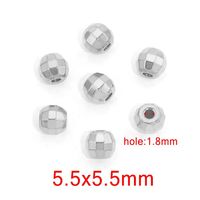 10 PCS/Package Diameter 3mm Diameter 4mm Diameter 5mm Hole 1~1.9mm Stainless Steel Geometric Solid Color Brushed Beads sku image 4