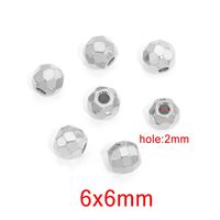 10 PCS/Package Diameter 3mm Diameter 4mm Diameter 5mm Hole 1~1.9mm Stainless Steel Geometric Solid Color Brushed Beads sku image 5