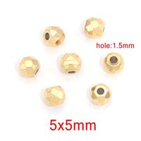 10 PCS/Package Diameter 3mm Diameter 4mm Diameter 5mm Hole 1~1.9mm Stainless Steel Geometric Solid Color Brushed Beads sku image 9