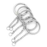 5 PCS/Package 25*35mm 30*35mm Stainless Steel Solid Color Polished Keychain Accessories main image 3