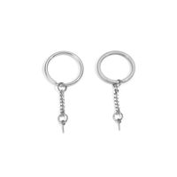 5 PCS/Package 25*35mm 30*35mm Stainless Steel Solid Color Polished Keychain Accessories main image 4
