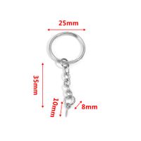 5 PCS/Package 25*35mm 30*35mm Stainless Steel Solid Color Polished Keychain Accessories sku image 2