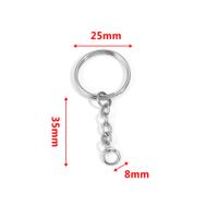 5 PCS/Package 25*35mm 30*35mm Stainless Steel Solid Color Polished Keychain Accessories sku image 1
