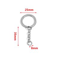 5 PCS/Package 25*35mm 30*35mm Stainless Steel Solid Color Polished Keychain Accessories sku image 4